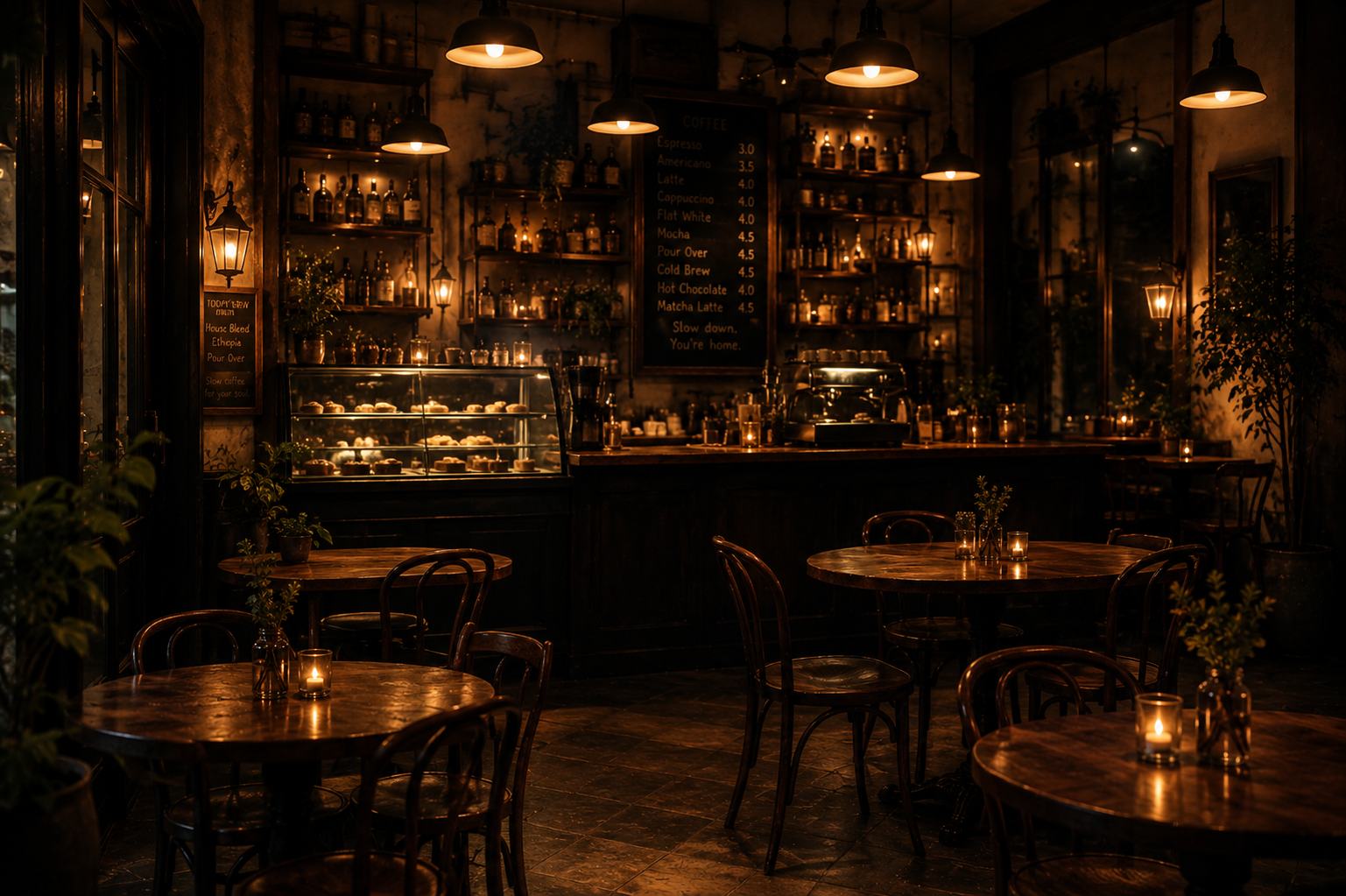 Cozy cafe interior