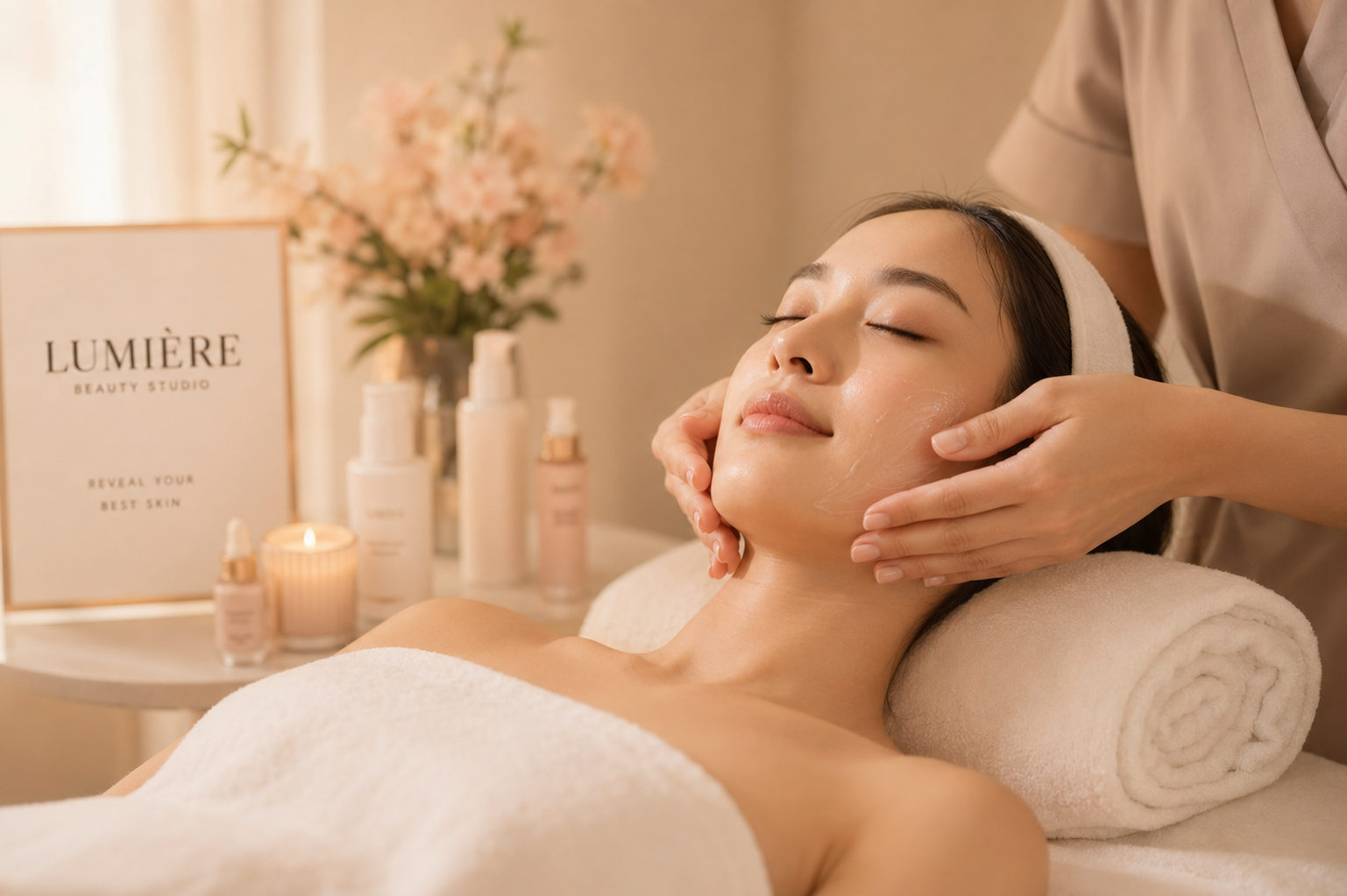 Luxury beauty salon facial treatment