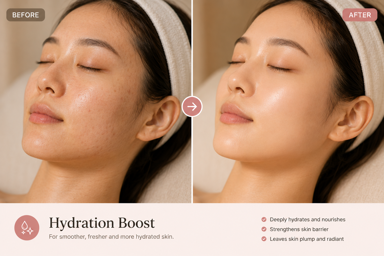Hydration facial before and after