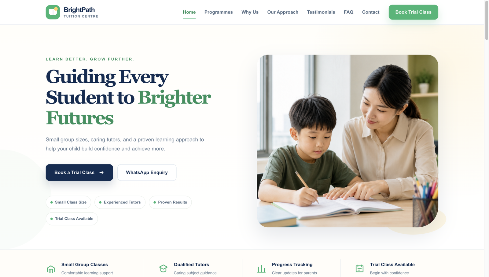 BrightPath Tuition Centre Landing Page