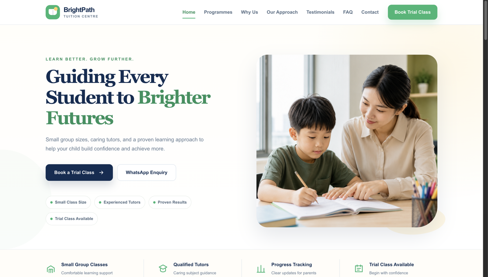 Tutoring Centre Website demo preview