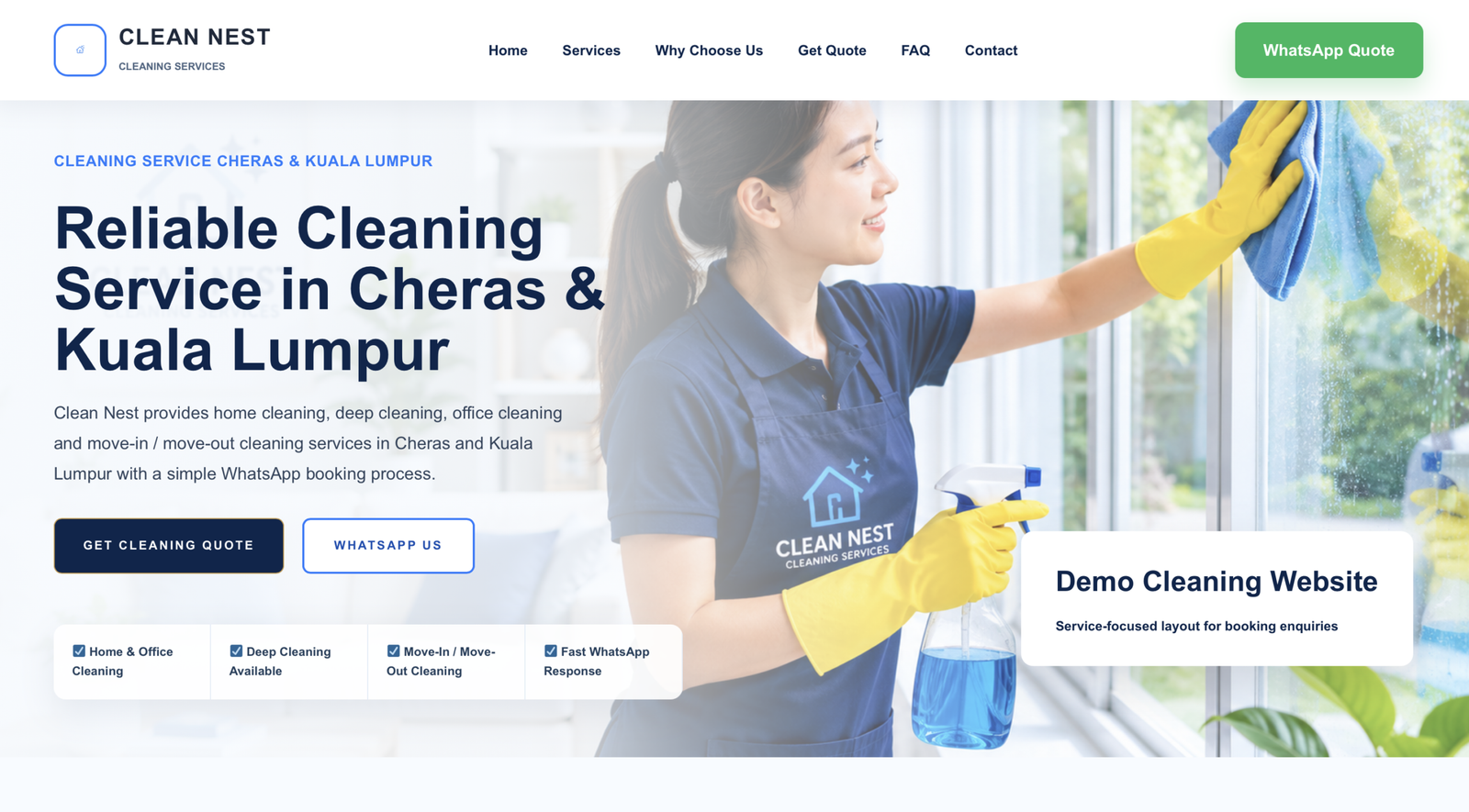 Cleaning Service Website demo preview