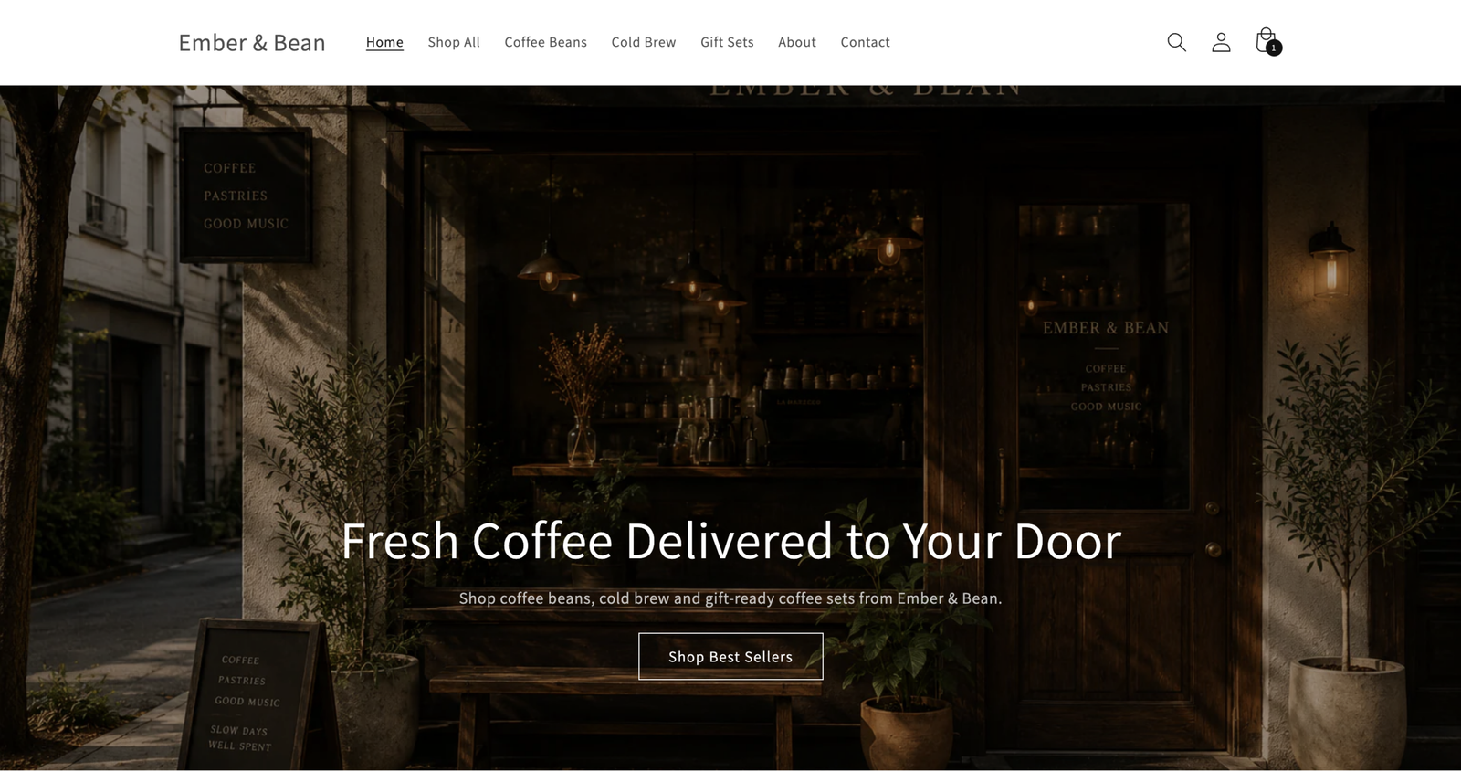 Shopify Coffee Store Demo for Ember and Bean